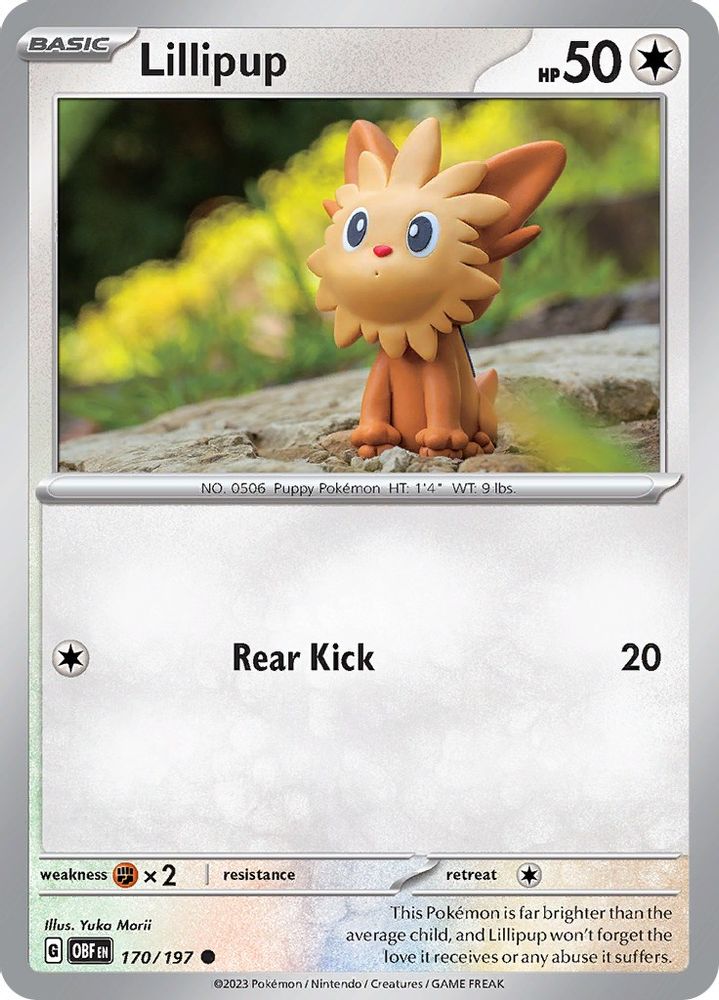 2023 Pokemon: SV03: Obsidian Flames (OBF) - Lillipup (#170/197, Common) (, Near Mint)