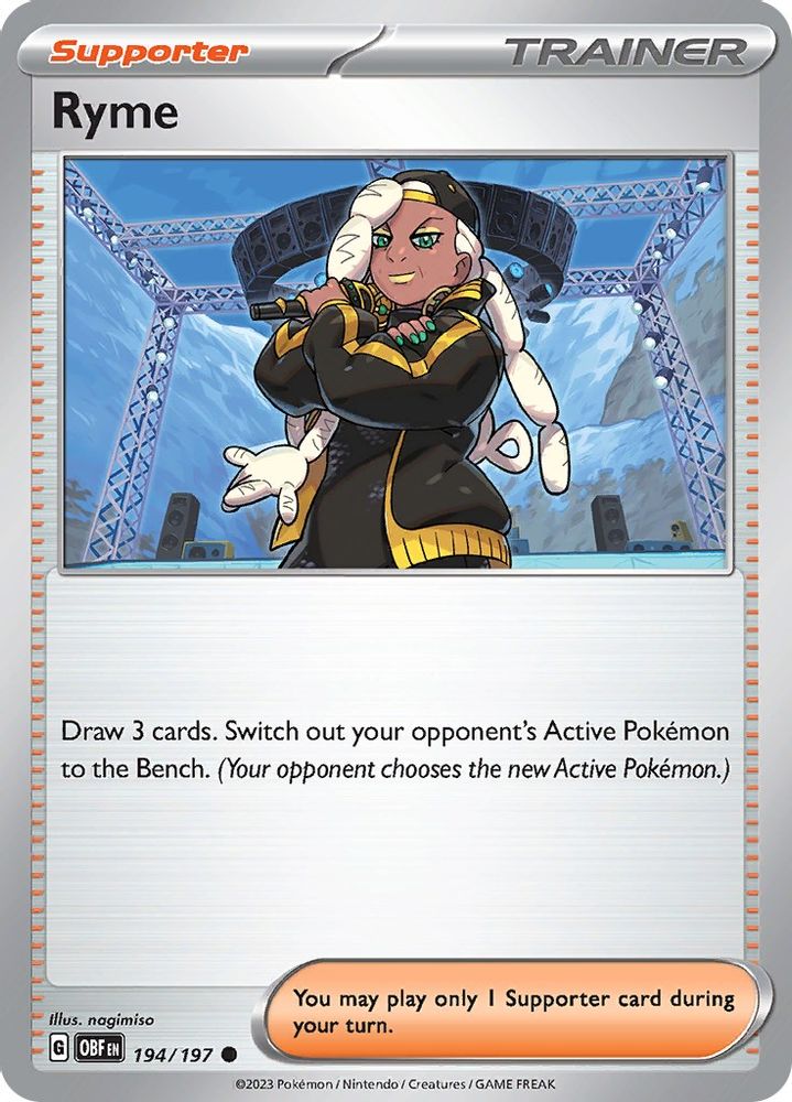 2023 Pokemon: SV03: Obsidian Flames (OBF) - Ryme (#194/197, Common) (, Near Mint)