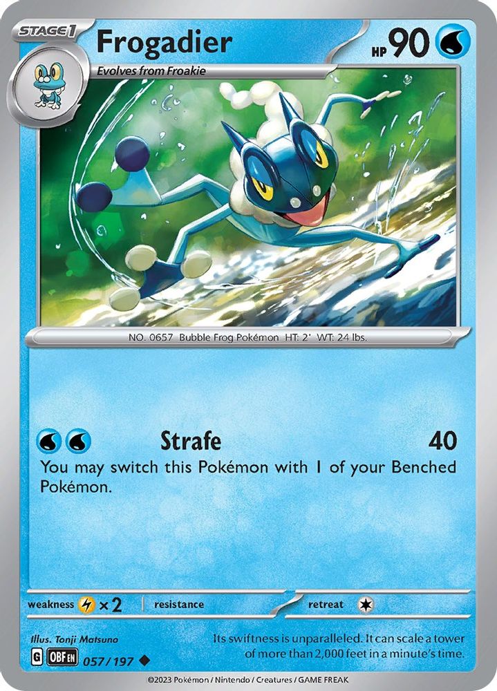 2023 Pokemon: SV03: Obsidian Flames (OBF) - Frogadier (#057/197, Uncommon) (, Near Mint)