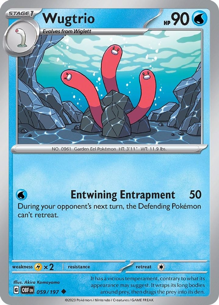 2023 Pokemon: SV03: Obsidian Flames (OBF) - Wugtrio (#059/197, Uncommon) (Reverse Holofoil, Near Mint)