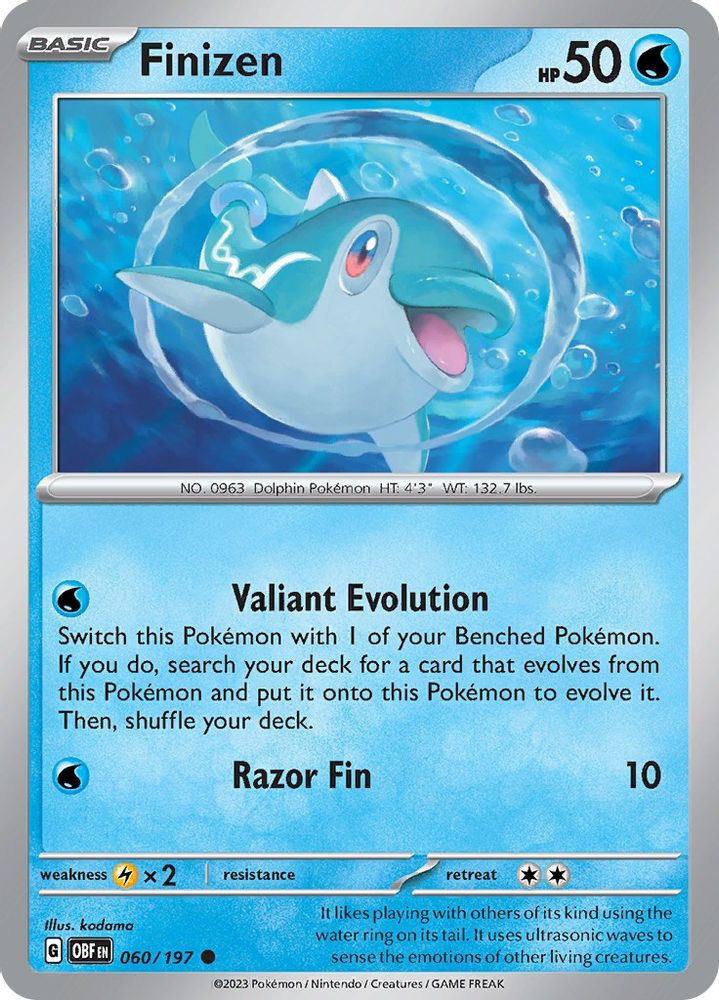 2023 Pokemon: SV03: Obsidian Flames (OBF) - Finizen 60 197 (#060/197, Common) (, Near Mint)