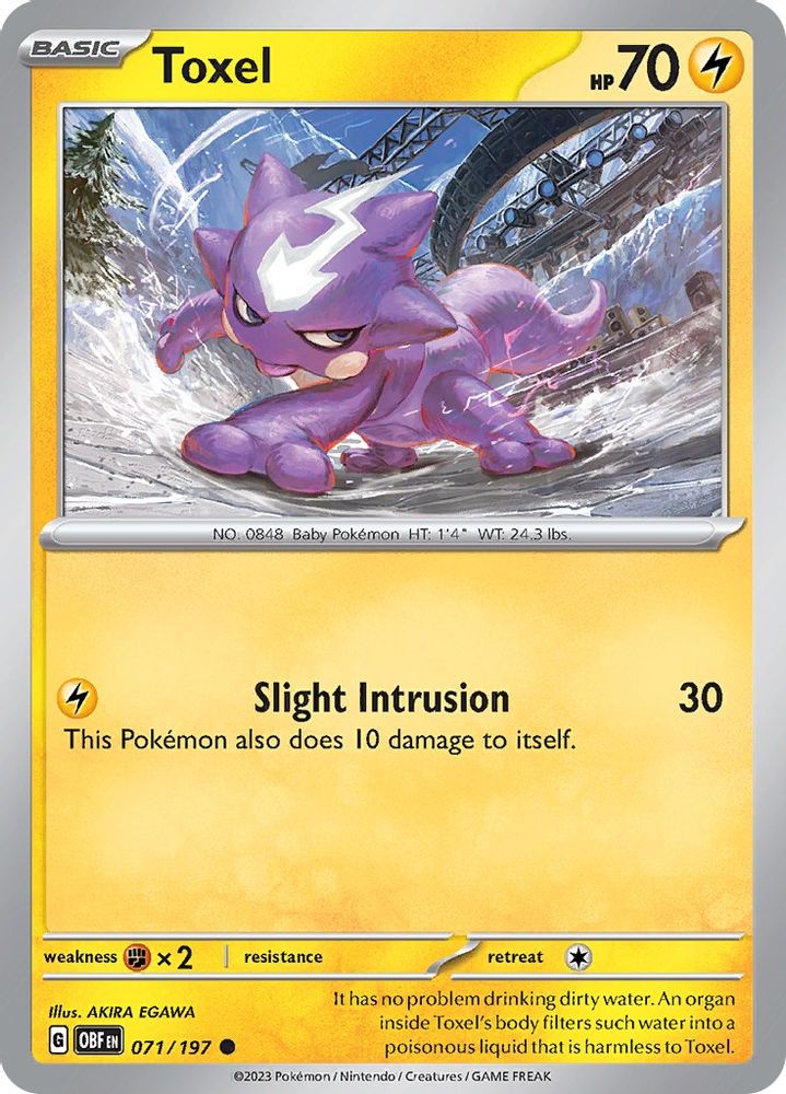 2023 Pokemon: SV03: Obsidian Flames (OBF) - Toxel (#071/197, Common) (, Near Mint)