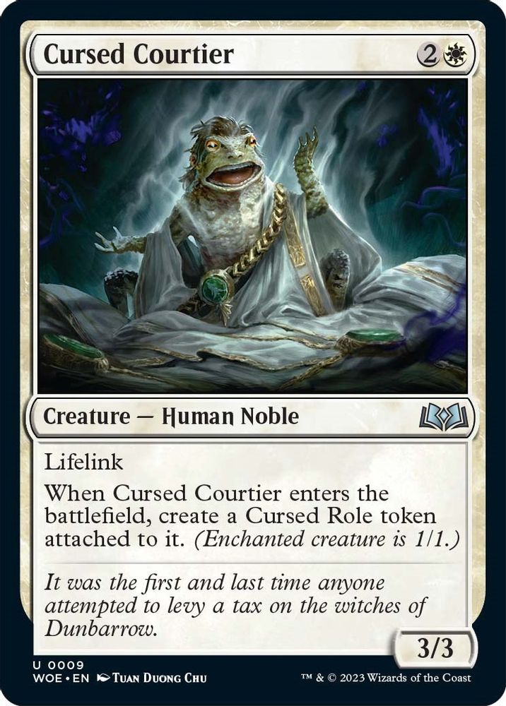 2023 Magic: The Gathering: Wilds of Eldraine (WOE) - Cursed Courtier (#9, Uncommon) (, Near Mint)