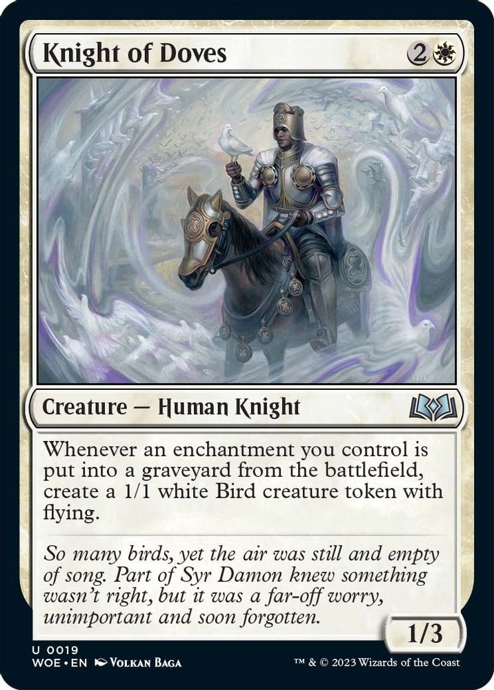2023 Magic: The Gathering: Wilds of Eldraine (WOE) - Knight of Doves (#19, Uncommon) (, Near Mint)
