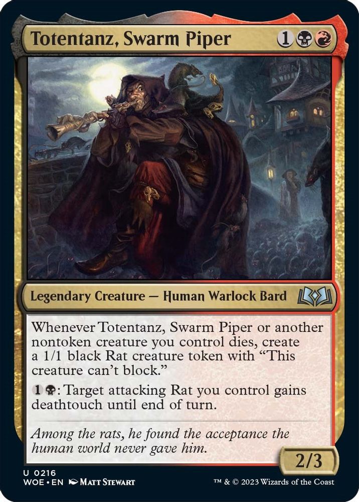 2023 Magic: The Gathering: Wilds of Eldraine (WOE) - Totentanz Swarm Piper (#216, Uncommon) (, Near Mint)