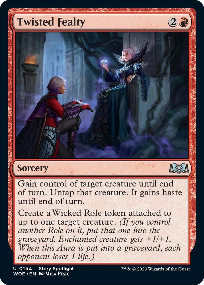 2023 Magic: The Gathering: Wilds of Eldraine (WOE) - Twisted Fealty (#154, Uncommon)