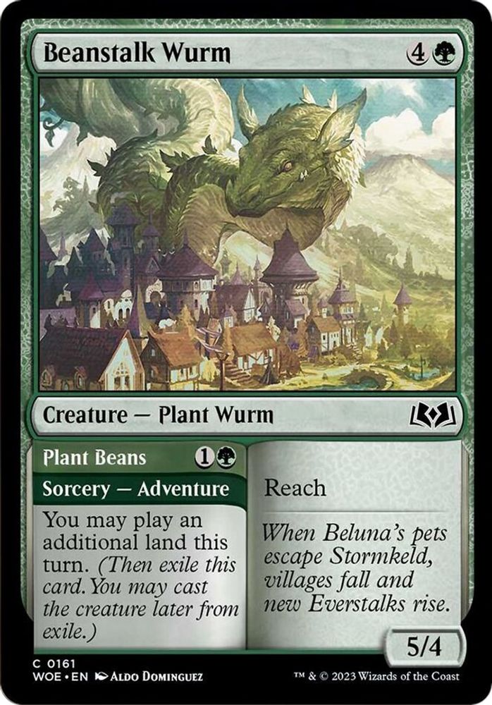2023 Magic: The Gathering: Wilds of Eldraine (WOE) - Beanstalk Wurm (#161, Common) (, Near Mint)