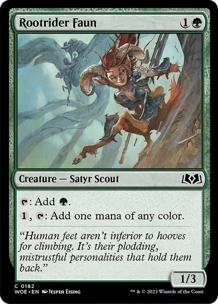 2023 Magic: The Gathering: Wilds of Eldraine (WOE) - Rootrider Faun (#182, Common)