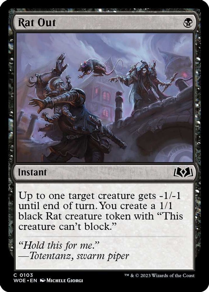 2023 Magic: The Gathering: Wilds of Eldraine (WOE) - Rat Out (#103, Common) (, Near Mint)