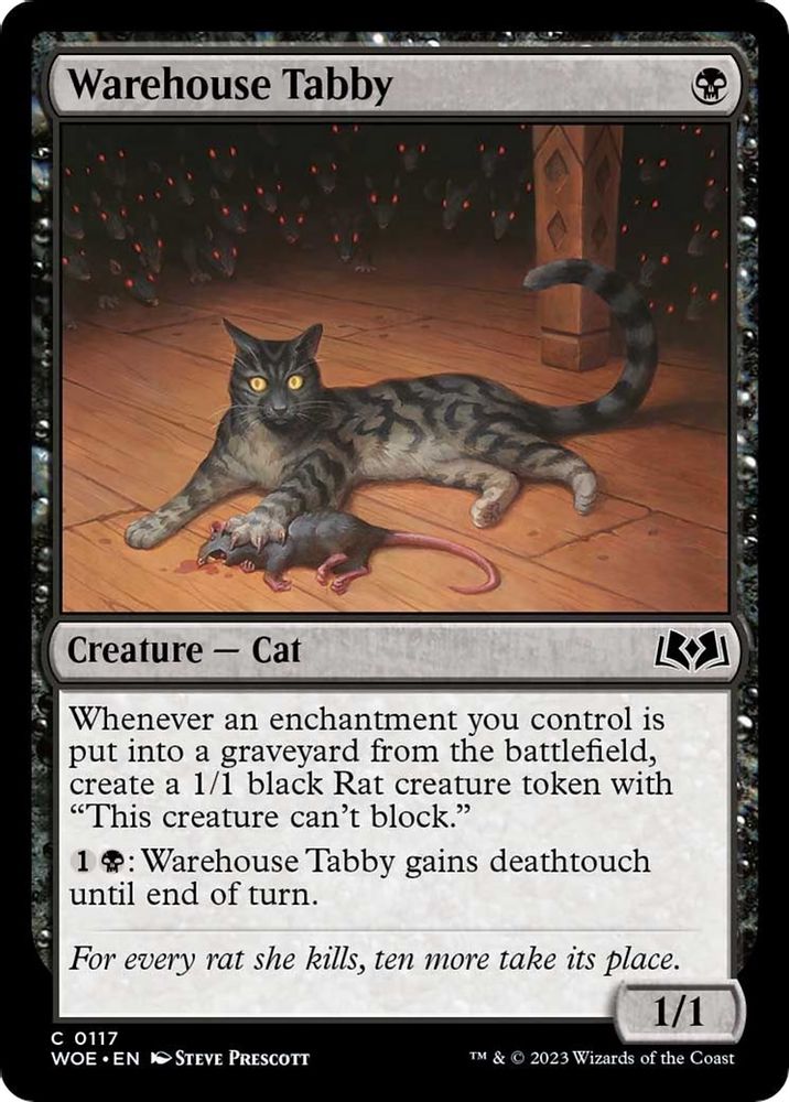 2023 Magic: The Gathering: Wilds of Eldraine (WOE) - Warehouse Tabby (#117, Common) (, Near Mint)