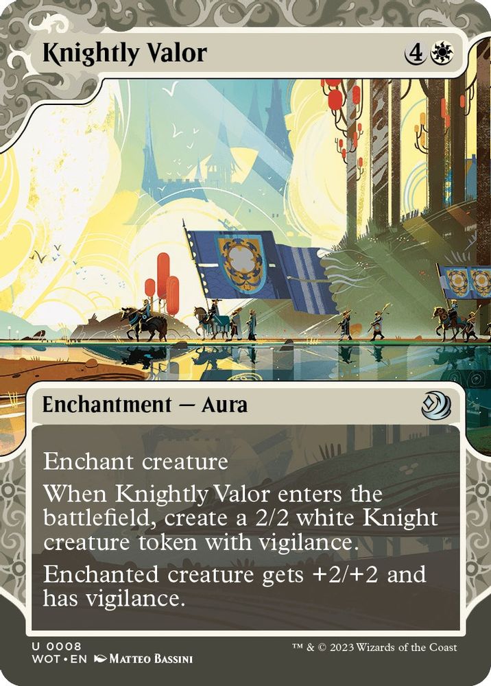 2023 Magic: The Gathering: Wilds of Eldraine: Enchanting Tales (WOT) - Knightly Valor (#8, Uncommon) (, Near Mint)
