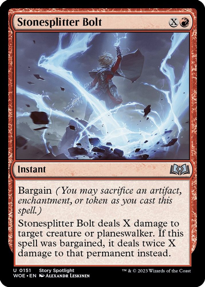 2023 Magic: The Gathering: Wilds of Eldraine (WOE) - Stonesplitter Bolt (#151, Uncommon) (, Near Mint)