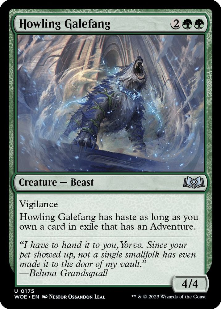 2023 Magic: The Gathering: Wilds of Eldraine (WOE) - Howling Galefang (#175, Uncommon) (, Near Mint)