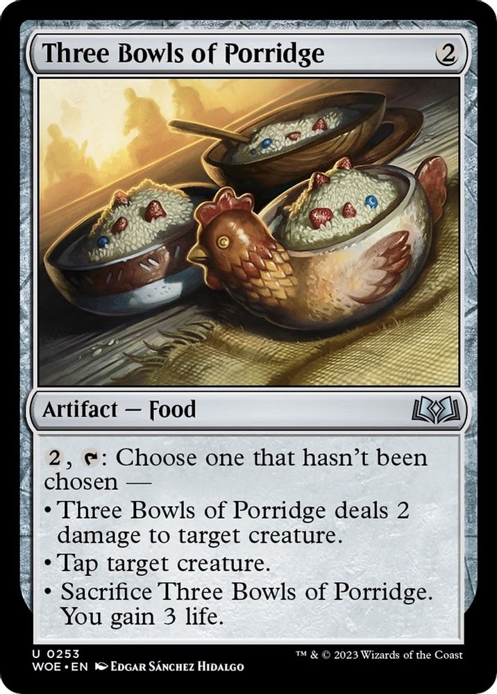 2023 Magic: The Gathering: Wilds of Eldraine (WOE) - Three Bowls of Porridge (#253, Uncommon)
