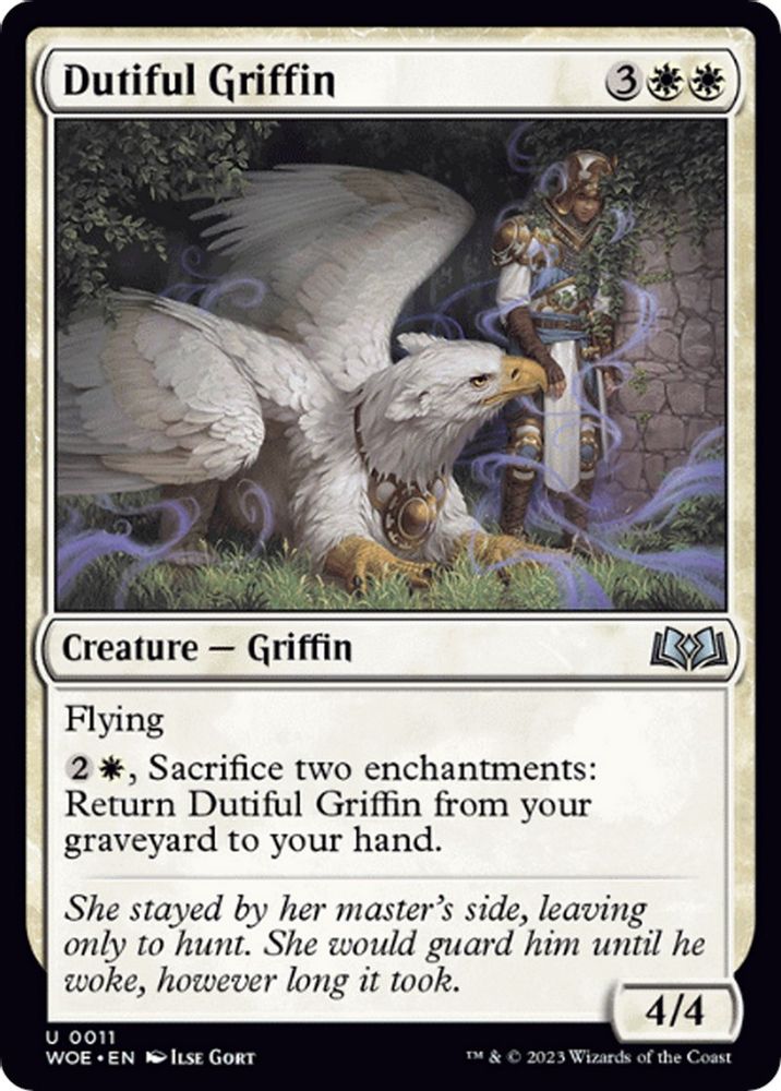 2023 Magic: The Gathering: Wilds of Eldraine (WOE) - Dutiful Griffin (#11, Uncommon) (, Near Mint)