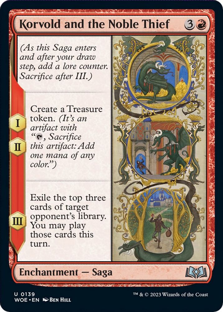 2023 Magic: The Gathering: Wilds of Eldraine (WOE) - Korvold and the Noble Thief (#139, Uncommon) (, Near Mint)