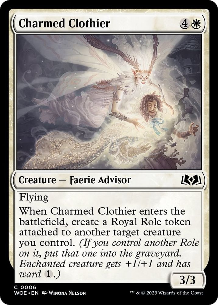 2023 Magic: The Gathering: Wilds of Eldraine (WOE) - Charmed Clothier (#6, Common) (, Near Mint)
