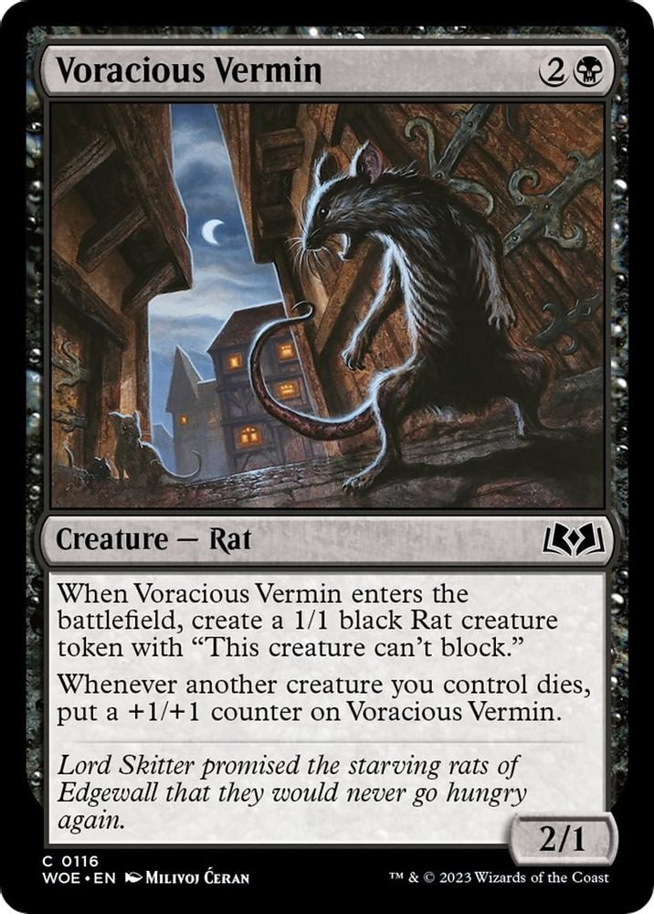 2023 Magic: The Gathering: Wilds of Eldraine (WOE) - Voracious Vermin (#116, Common) (, Near Mint)