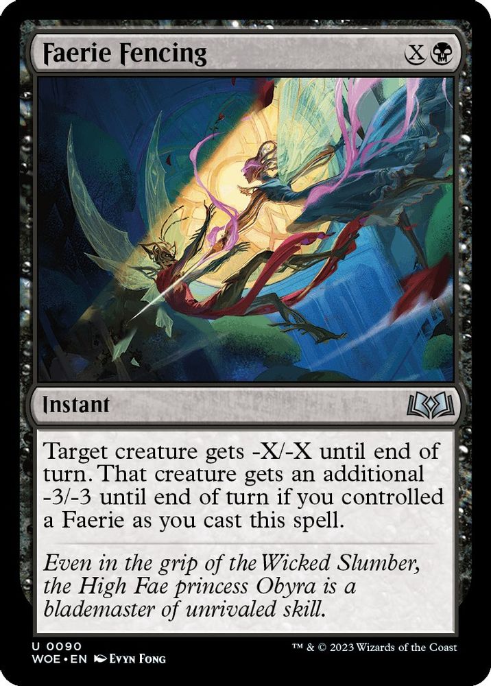 2023 Magic: The Gathering: Wilds of Eldraine (WOE) - Faerie Fencing (#90, Uncommon) (, Near Mint)