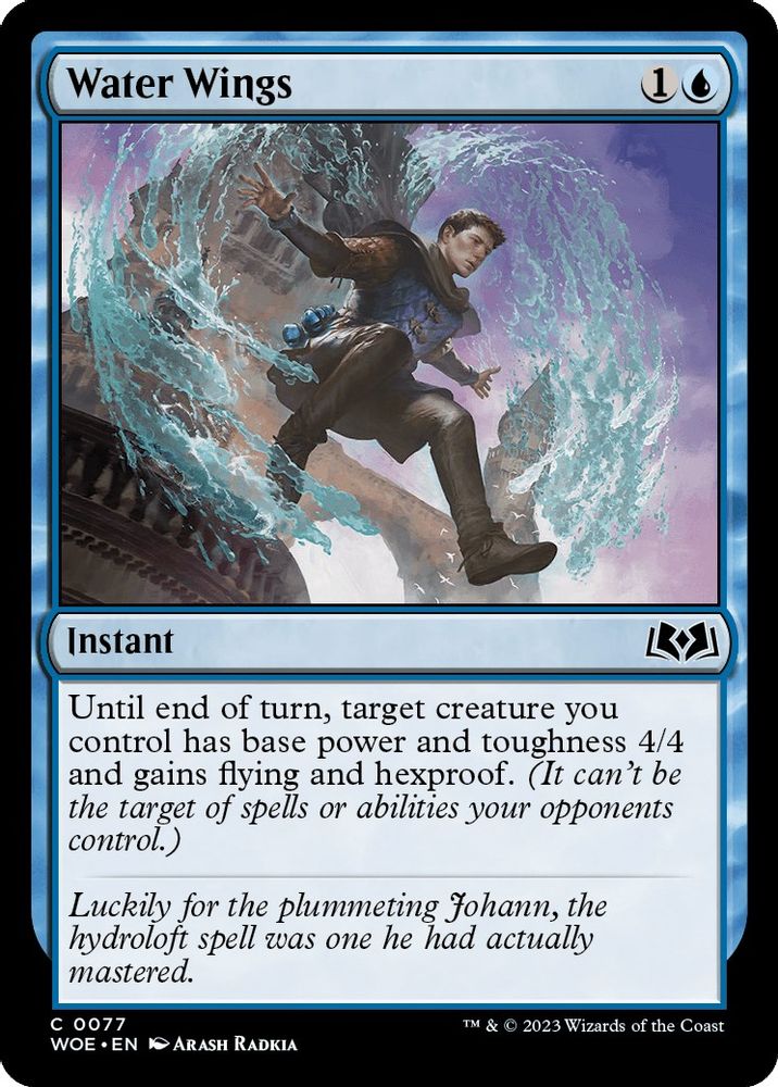 2023 Magic: The Gathering: Wilds of Eldraine (WOE) - Water Wings (#77, Common) (, Near Mint)