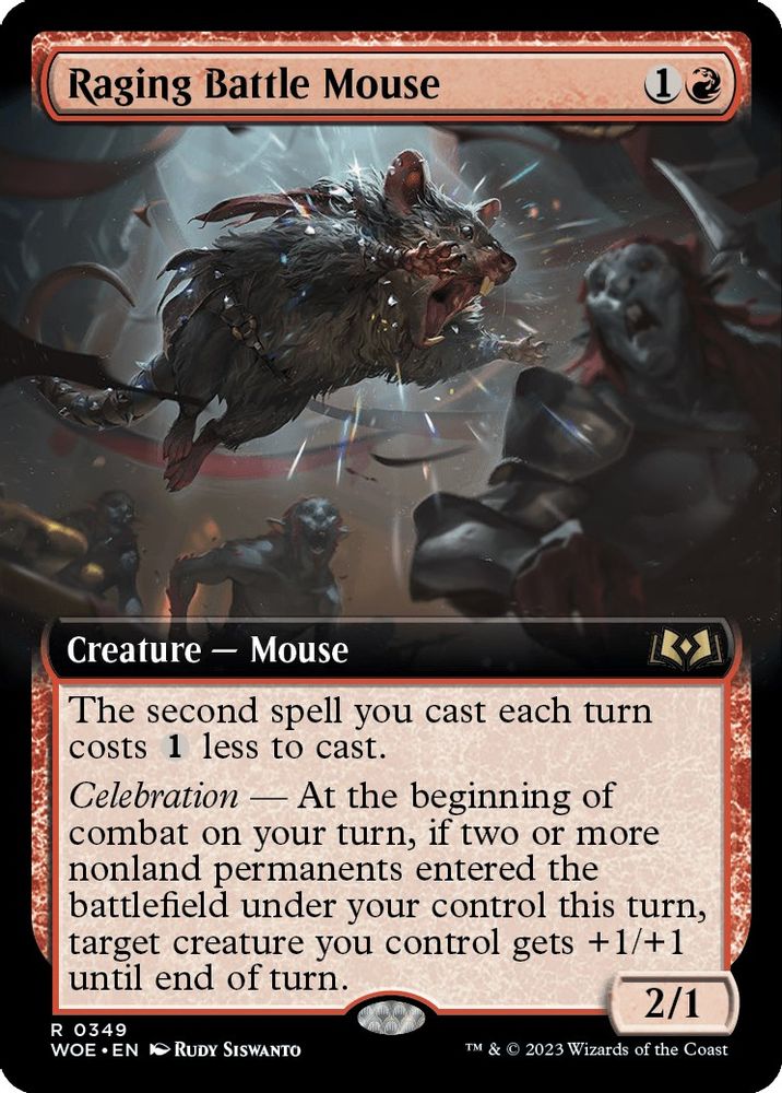 2023 Magic: The Gathering: Wilds of Eldraine (WOE) - Raging Battle Mouse Extended Art (#349, Rare) (, Near Mint)