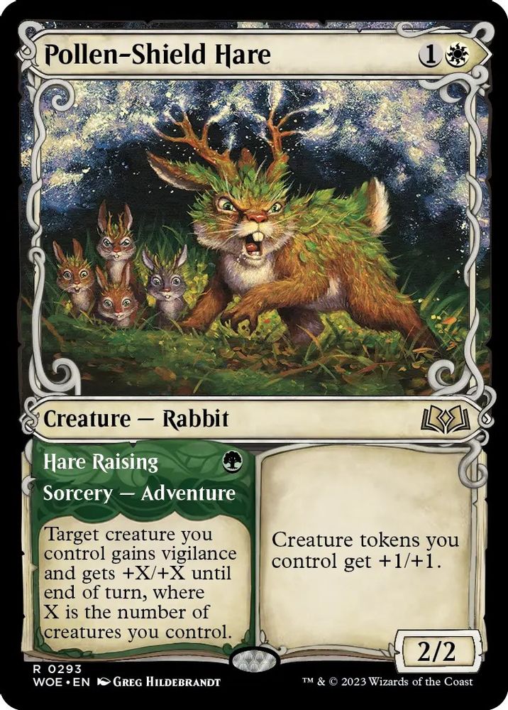 2023 Magic: The Gathering: Wilds of Eldraine (WOE) - Pollen Shield Hare Showcase (#293, Rare) (, Near Mint)