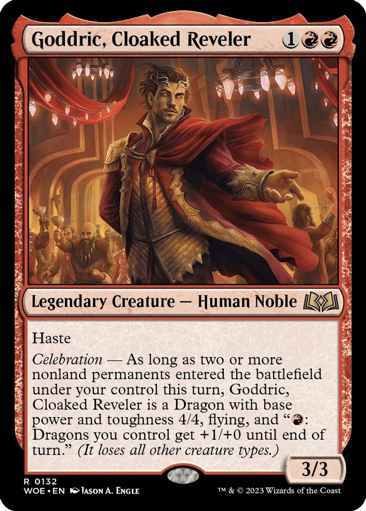 2023 Magic: The Gathering: Wilds of Eldraine (WOE) - Goddric Cloaked Reveler (#132, Rare) (, Near Mint)