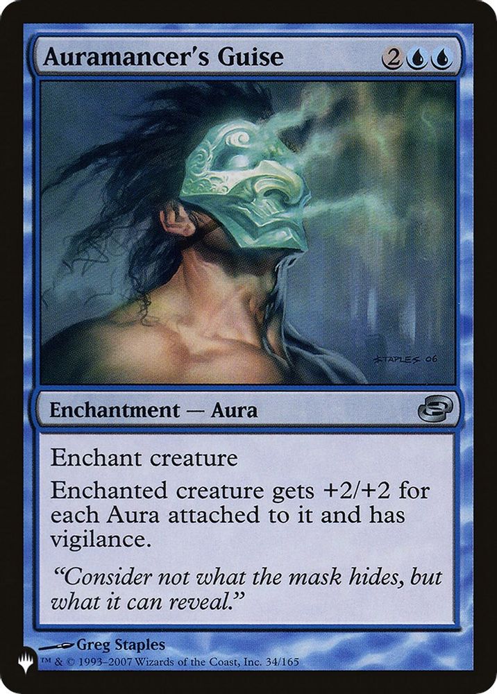 2026 Magic: The Gathering: The List Reprints (LIST) - Auramancer's Guise (#PLC-34, Uncommon) (, Near Mint)
