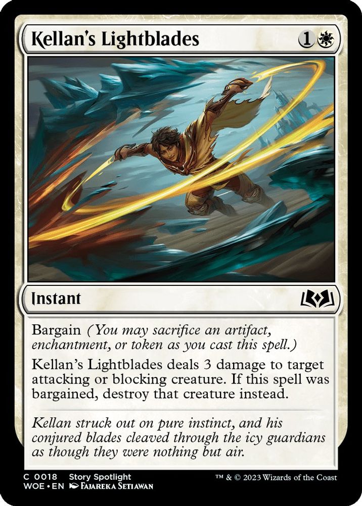 2023 Magic: The Gathering: Wilds of Eldraine (WOE) - Kellans Lightblades (#18, Common) (, Near Mint)