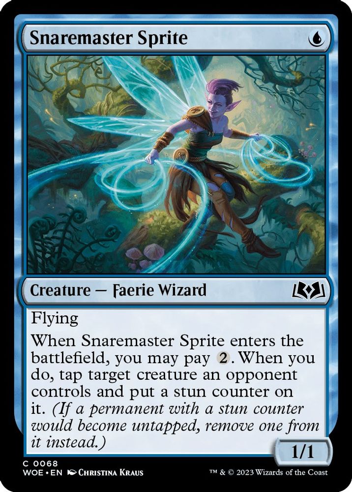 2023 Magic: The Gathering: Wilds of Eldraine (WOE) - Snaremaster Sprite (#68, Common) (, Near Mint)