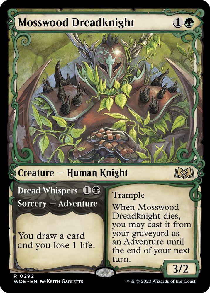 2023 Magic: The Gathering: Wilds of Eldraine (WOE) - Mosswood Dreadknight Showcase (#292, Rare) (, Near Mint)