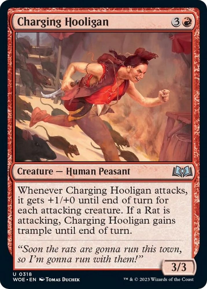 2023 Magic: The Gathering: Wilds of Eldraine (WOE) - Charging Hooligan (#318, Uncommon) (, Near Mint)