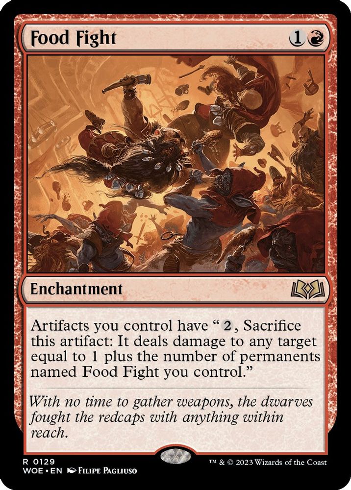 2023 Magic: The Gathering: Wilds of Eldraine (WOE) - Food Fight (#129, Rare) (, Near Mint)