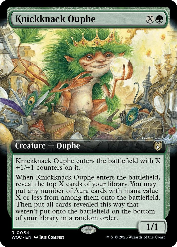 2023 Magic: The Gathering: Commander: Wilds of Eldraine (WOC) - Knickknack Ouphe Extended Art (#54, Rare) (, Near Mint)