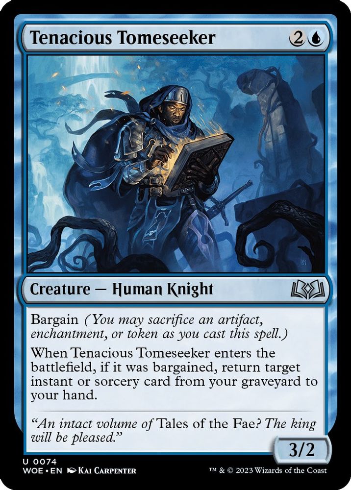 2023 Magic: The Gathering: Wilds of Eldraine (WOE) - Tenacious Tomeseeker (#74, Uncommon) (, Near Mint)