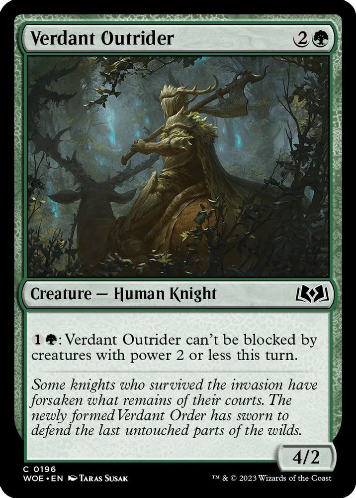 2023 Magic: The Gathering: Wilds of Eldraine (WOE) - Verdant Outrider (#196, Common) (, Near Mint)