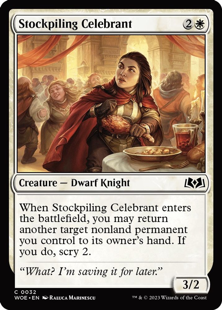2023 Magic: The Gathering: Wilds of Eldraine (WOE) - Stockpiling Celebrant (#32, Common) (, Near Mint)