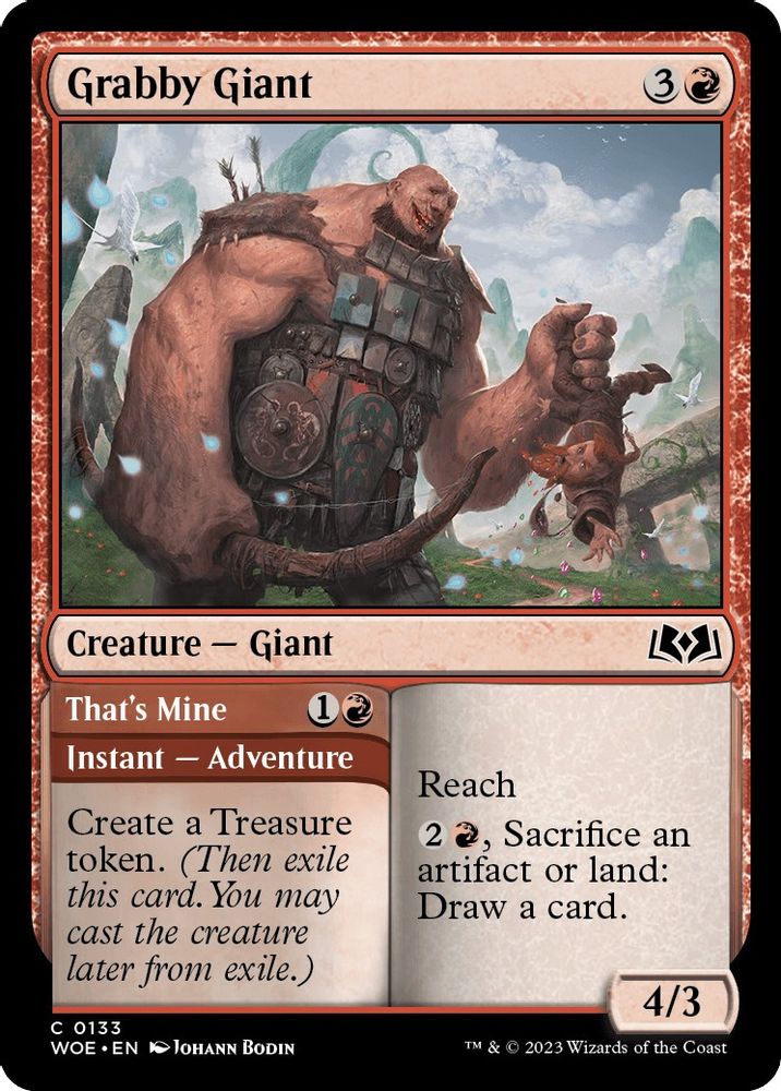 2023 Magic: The Gathering: Wilds of Eldraine (WOE) - Grabby Giant (#133, Common) (, Near Mint)