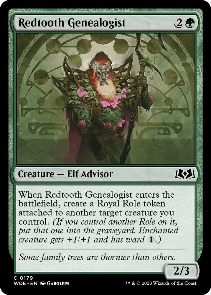 2023 Magic: The Gathering: Wilds of Eldraine (WOE) - Redtooth Genealogist (#179, Common) (, Near Mint)