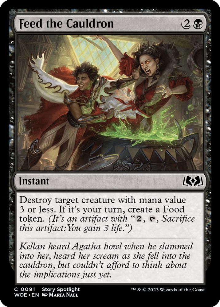 2023 Magic: The Gathering: Wilds of Eldraine (WOE) - Feed the Cauldron (#91, Common)