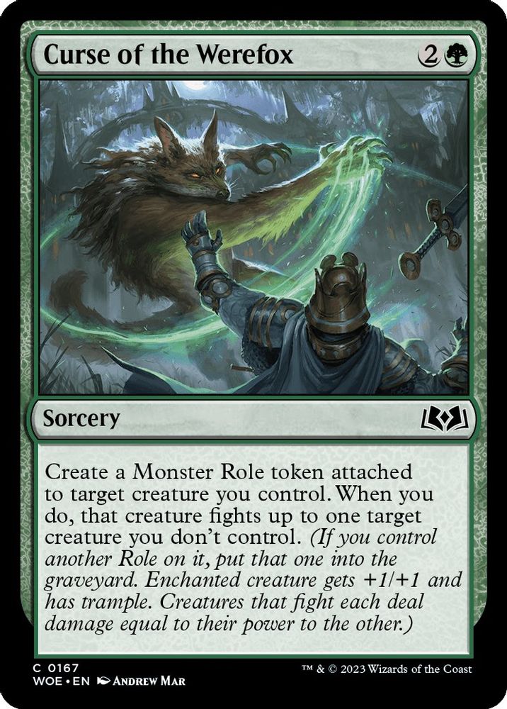 2023 Magic: The Gathering: Wilds of Eldraine (WOE) - Curse of the Werefox (#167, Common) (, Near Mint)