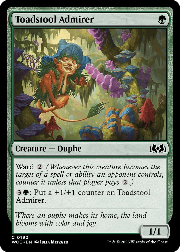 2023 Magic: The Gathering: Wilds of Eldraine (WOE) - Toadstool Admirer (#192, Common)