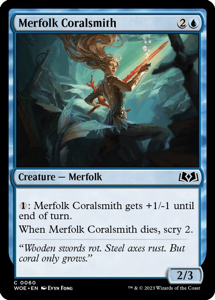 2023 Magic: The Gathering: Wilds of Eldraine (WOE) - Merfolk Coralsmith (#60, Common) (, Near Mint)
