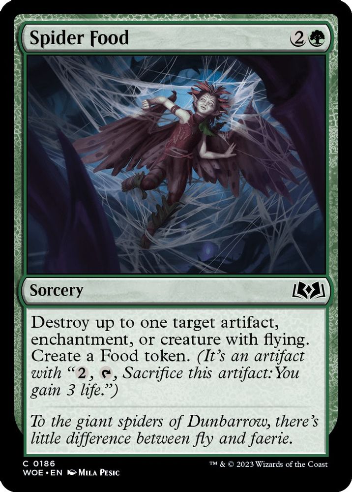 2023 Magic: The Gathering: Wilds of Eldraine (WOE) - Spider Food (#186, Common) (, Near Mint)