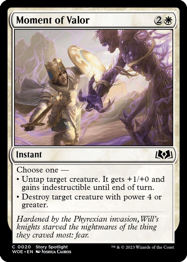 2023 Magic: The Gathering: Wilds of Eldraine (WOE) - Moment of Valor (#20, Common)