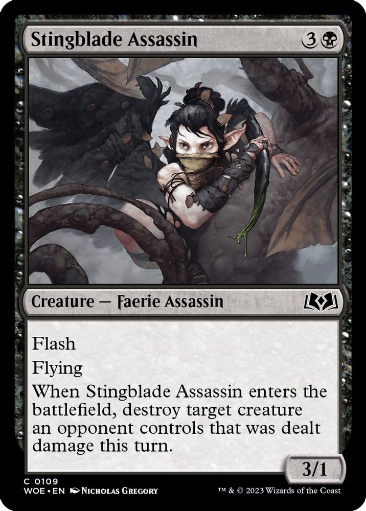 2023 Magic: The Gathering: Wilds of Eldraine (WOE) - Stingblade Assassin (#109, Common) (, Near Mint)