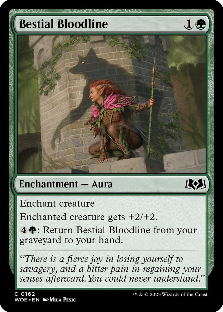 2023 Magic: The Gathering: Wilds of Eldraine (WOE) - Bestial Bloodline (#162, Common) (, Near Mint)