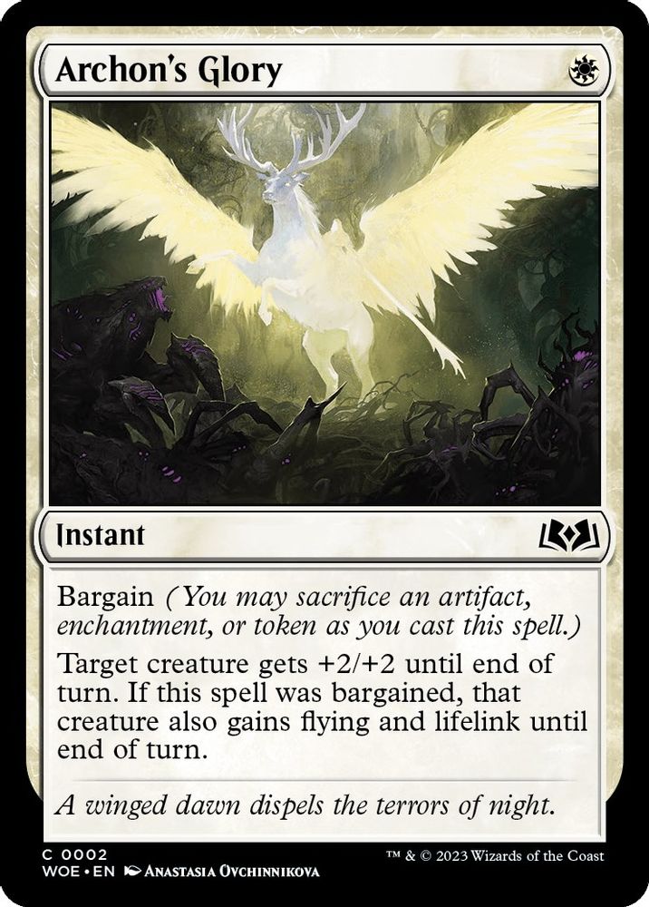 2023 Magic: The Gathering: Wilds of Eldraine (WOE) - Archons Glory (#2, Common)
