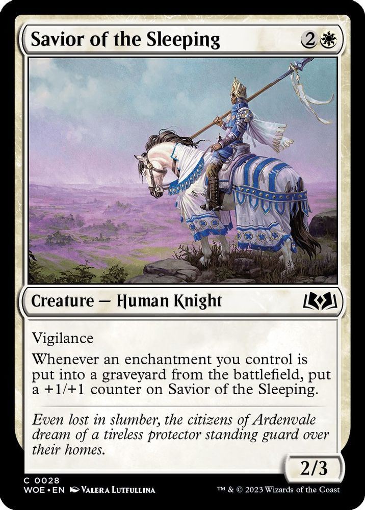 2023 Magic: The Gathering: Wilds of Eldraine (WOE) - Savior of the Sleeping (#28, Common) (, Near Mint)