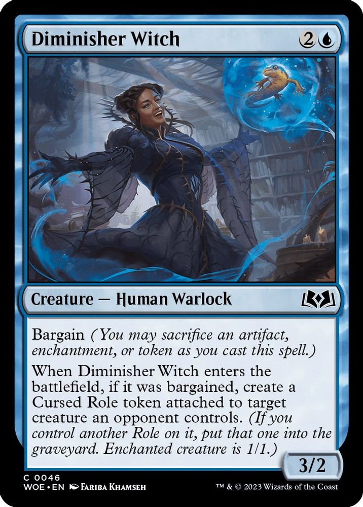 2023 Magic: The Gathering: Wilds of Eldraine (WOE) - Diminisher Witch (#46, Common) (, Near Mint)